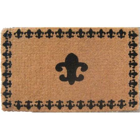 IMPORTS DECOR INC The Fleur de Lis Coir Welcome Mat with Border is stylish and functional&#44; perfect for the front e 698TCM